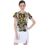 Cowboy Skeleton With Gun Illustration Women s Sports Top