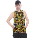 Cowboy Skeleton With Gun Illustration Men s Sleeveless Hoodie