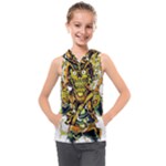 Cowboy Skeleton With Gun Illustration Kids  Sleeveless Hoodie