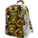 Cowboy Skeleton With Gun Illustration Zip Up Backpack