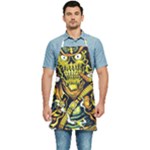 Cowboy Skeleton With Gun Illustration Kitchen Apron