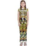 Cowboy Skeleton With Gun Illustration Kids  Sleeveless Ruffle Edge Band Collar Chiffon One Piece