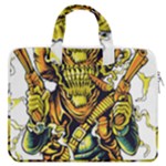 Cowboy Skeleton With Gun Illustration MacBook Pro 16  Double Pocket Laptop Bag 