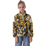 Cowboy Skeleton With Gun Illustration Kids  Half Zip Hoodie