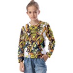 Cowboy Skeleton With Gun Illustration Kids  Long Sleeve T-Shirt with Frill 