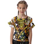 Cowboy Skeleton With Gun Illustration Kids  Cut Out Flutter Sleeves