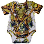 Cowboy Skeleton With Gun Illustration Baby Short Sleeve Bodysuit