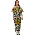 Cowboy Skeleton With Gun Illustration Kids  T-Shirt and Pants Sports Set