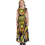 Cowboy Skeleton With Gun Illustration Kids  Satin Sleeveless Maxi Dress
