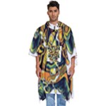 Cowboy Skeleton With Gun Illustration Men s Hooded Rain Ponchos