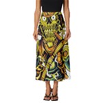Cowboy Skeleton With Gun Illustration Classic Midi Chiffon Skirt