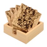 Cowboy Skeleton With Gun Illustration Bamboo Coaster Set
