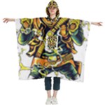 Cowboy Skeleton With Gun Illustration Women s Hooded Rain Ponchos