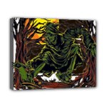 Grim Reaper Above Art  Monster Moon Letter Poster Canvas 10  x 8  (Stretched)