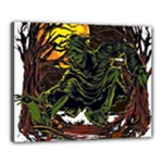 Grim Reaper Above Art  Monster Moon Letter Poster Canvas 20  x 16  (Stretched)