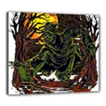 Grim Reaper Above Art  Monster Moon Letter Poster Canvas 24  x 20  (Stretched)
