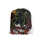 Grim Reaper Above Art  Monster Moon Letter Poster Drawstring Pouch (Large)