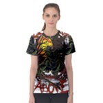 Grim Reaper Above Art  Monster Moon Letter Poster Women s Sport Mesh T-Shirt