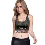 Grim Reaper Above Art  Monster Moon Letter Poster Racer Back Crop Top