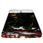 Grim Reaper Above Art  Monster Moon Letter Poster Fitted Sheet (Queen Size)