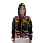 Grim Reaper Above Art  Monster Moon Letter Poster Women s Hooded Windbreaker