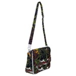 Grim Reaper Above Art  Monster Moon Letter Poster Shoulder Bag with Back Zipper
