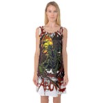 Grim Reaper Above Art  Monster Moon Letter Poster Sleeveless Satin Nightdress