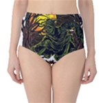 Grim Reaper Above Art  Monster Moon Letter Poster Classic High-Waist Bikini Bottoms