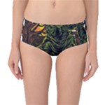 Grim Reaper Above Art  Monster Moon Letter Poster Mid-Waist Bikini Bottoms