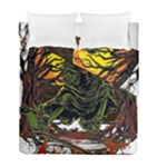 Grim Reaper Above Art  Monster Moon Letter Poster Duvet Cover Double Side (Full/ Double Size)