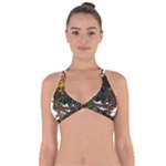 Grim Reaper Above Art  Monster Moon Letter Poster Halter Neck Bikini Top