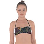 Grim Reaper Above Art  Monster Moon Letter Poster Tie Back Bikini Top