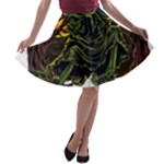 Grim Reaper Above Art  Monster Moon Letter Poster A-line Skater Skirt