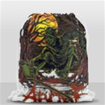 Grim Reaper Above Art  Monster Moon Letter Poster Drawstring Bag (Small)