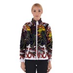 Grim Reaper Above Art  Monster Moon Letter Poster Women s Bomber Jacket