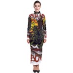 Grim Reaper Above Art  Monster Moon Letter Poster Turtleneck Maxi Dress