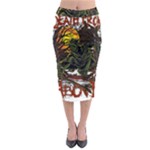 Grim Reaper Above Art  Monster Moon Letter Poster Midi Pencil Skirt
