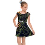 Grim Reaper Above Art  Monster Moon Letter Poster Kids  Cap Sleeve Dress
