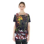 Grim Reaper Above Art  Monster Moon Letter Poster Skirt Hem Sports Top
