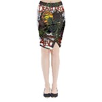 Grim Reaper Above Art  Monster Moon Letter Poster Midi Wrap Pencil Skirt