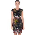 Grim Reaper Above Art  Monster Moon Letter Poster Capsleeve Drawstring Dress 