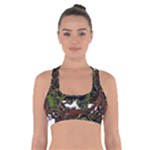 Grim Reaper Above Art  Monster Moon Letter Poster Cross Back Sports Bra