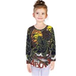 Grim Reaper Above Art  Monster Moon Letter Poster Kids  Long Sleeve T-Shirt