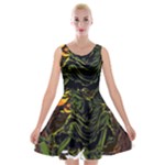 Grim Reaper Above Art  Monster Moon Letter Poster Velvet Skater Dress