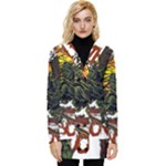 Grim Reaper Above Art  Monster Moon Letter Poster Button Up Hooded Coat 