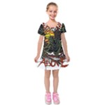 Grim Reaper Above Art  Monster Moon Letter Poster Kids  Short Sleeve Velvet Dress