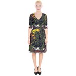 Grim Reaper Above Art  Monster Moon Letter Poster Wrap Up Cocktail Dress