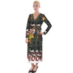 Grim Reaper Above Art  Monster Moon Letter Poster Velvet Maxi Wrap Dress