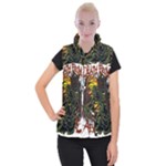 Grim Reaper Above Art  Monster Moon Letter Poster Women s Button Up Vest