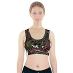 Grim Reaper Above Art  Monster Moon Letter Poster Sports Bra With Pocket